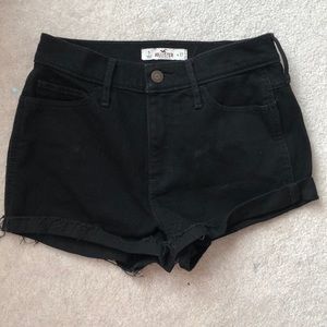 Black Hollister High Rise Jean Shorts